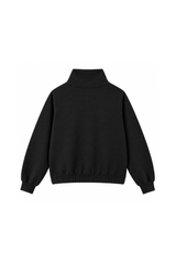 Women's Asymmetric Zip Elastic Hem Mock Neck Sweatshirt