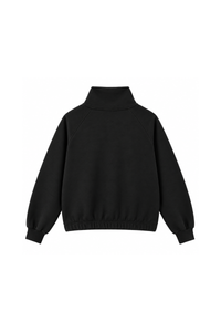 Women's Asymmetric Zip Elastic Hem Mock Neck Sweatshirt