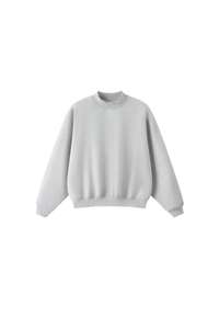 Unisex Fall Streetwear Boxy Mockneck Sweatshirt