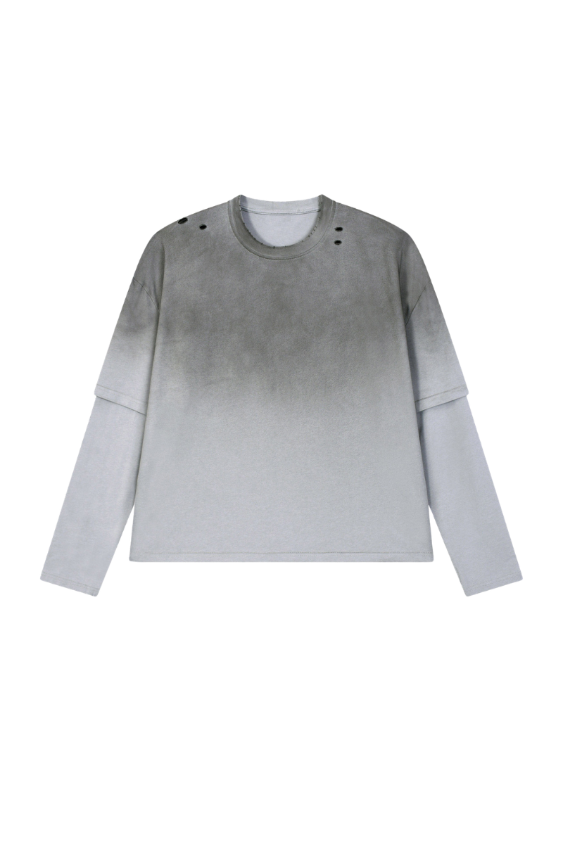 Women's  100% cotton Vintage Wash Gradient Relaxed Pullover