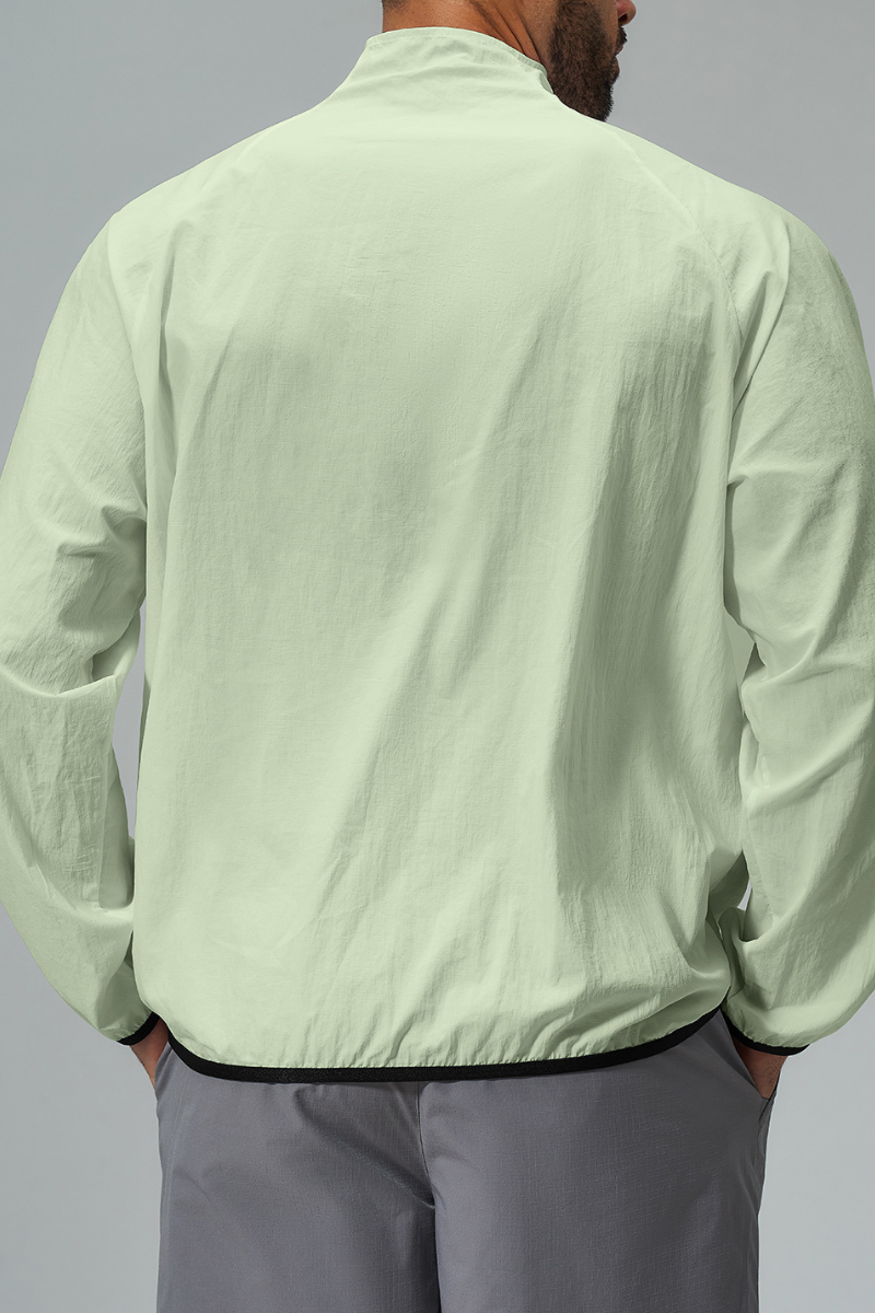 Men's Lightweight Stand Collar Full Zip Sun Protection Jacket