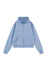 Unisex Fall Washed Vintage Boxy  Comfort Color Hooded Jacket