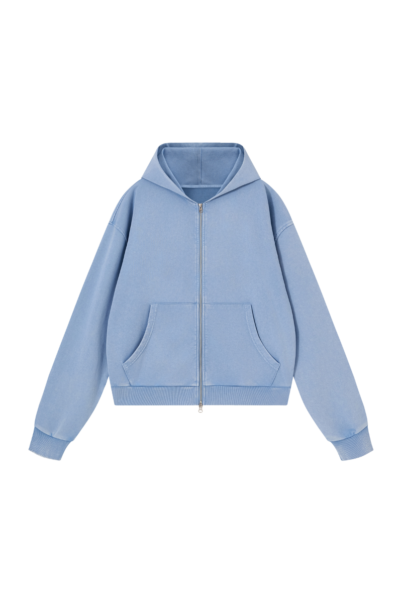 Unisex Fall Washed Vintage Boxy  Comfort Color Hooded Jacket
