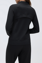 Women's Sports Set:Stand Collar Jacket And Straight Leg Pant