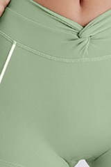 Women's Athletic Twist-Waist Color Block Tummy Control Short