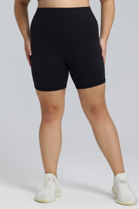 Plus Size Women's High Waisted Soft Biker Sports Shorts