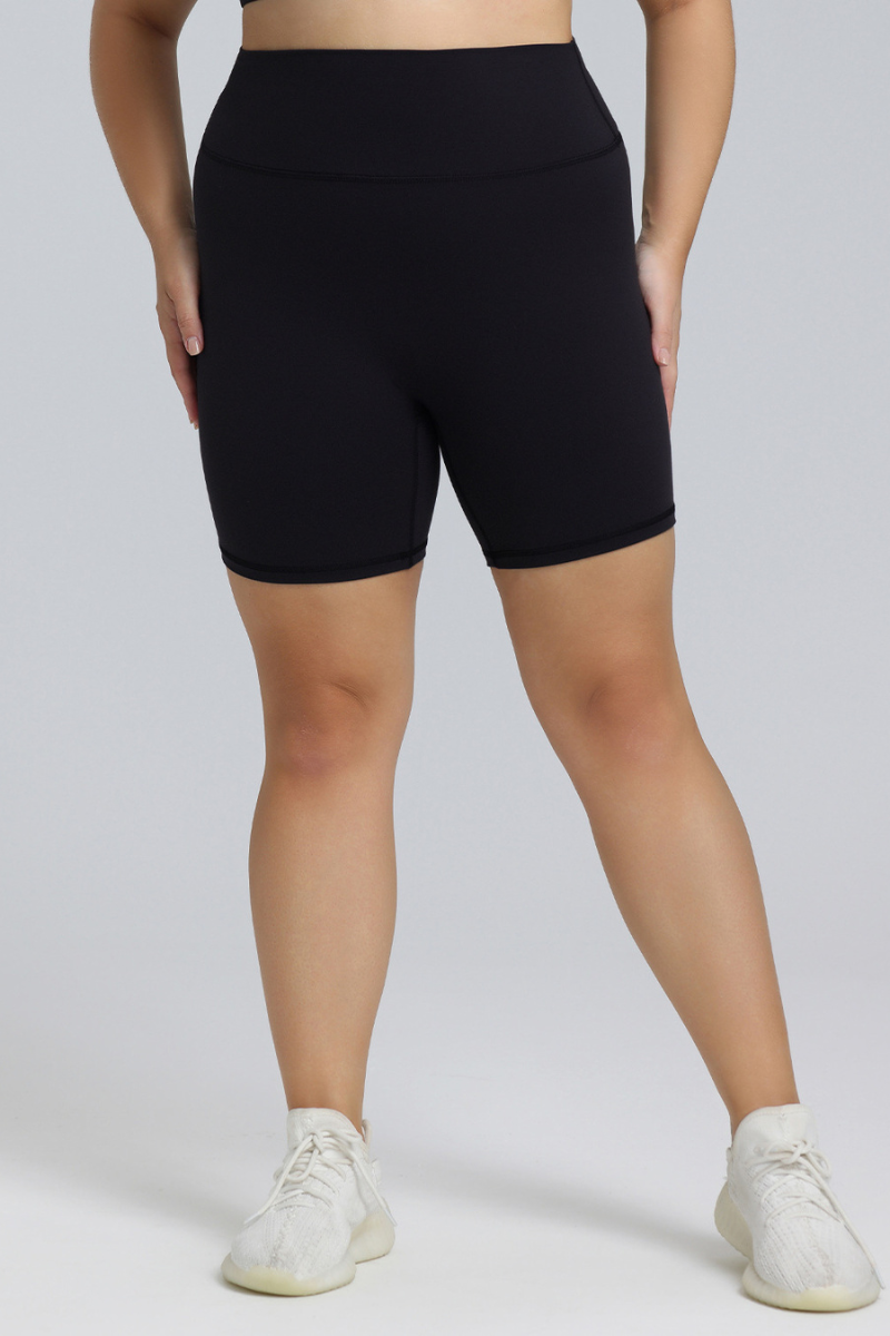 Plus Size Women's High Waisted Soft Biker Sports Shorts