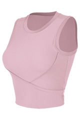 Women's Summer High-Elastic Padded Ribbed Sports Tank Top