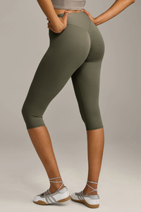 Women's Athletic High Waist Sculpting Capri Yoga Leggings