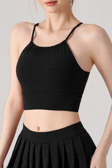 Women's Twisted Cutout Back Halterneck Padded Sports Bra