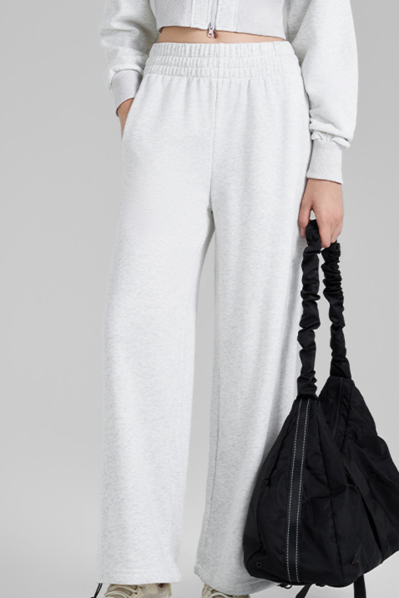 Women's Fall Elastic Waistband Drawstring Hem  Straight Leg Pants