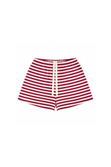 Women's Fall Fleece Stripe Color Block Drawstring Shorts