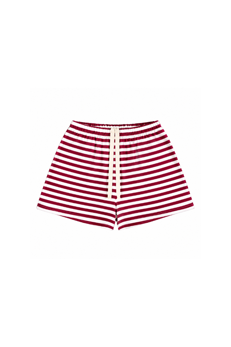 Women's Fall Fleece Stripe Color Block Drawstring Shorts