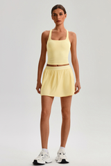 Women's Tennis Set:Cropped Racerback Tank Top& Skort
