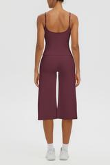 Women's Tank Top & Wide Leg Yoga Cropped Pants Set