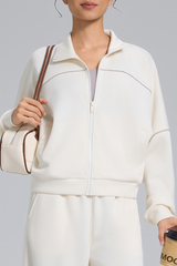 Women's Fall Soft Modal Drop Shoulder Zip Up Sports Jacket