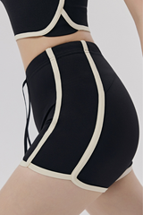 Women's Cool Touch Color Contrast Yoga Sports 3 Inch Shorts