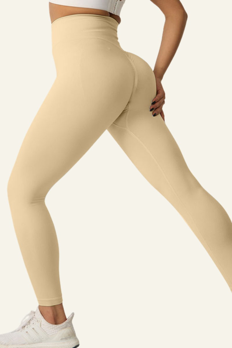 Women's High-waist Pleated Buttocks Lift Yoga Leggings