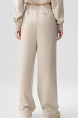 Women's Fall Elastic Waist Seamed Wide Leg Athletic Pants