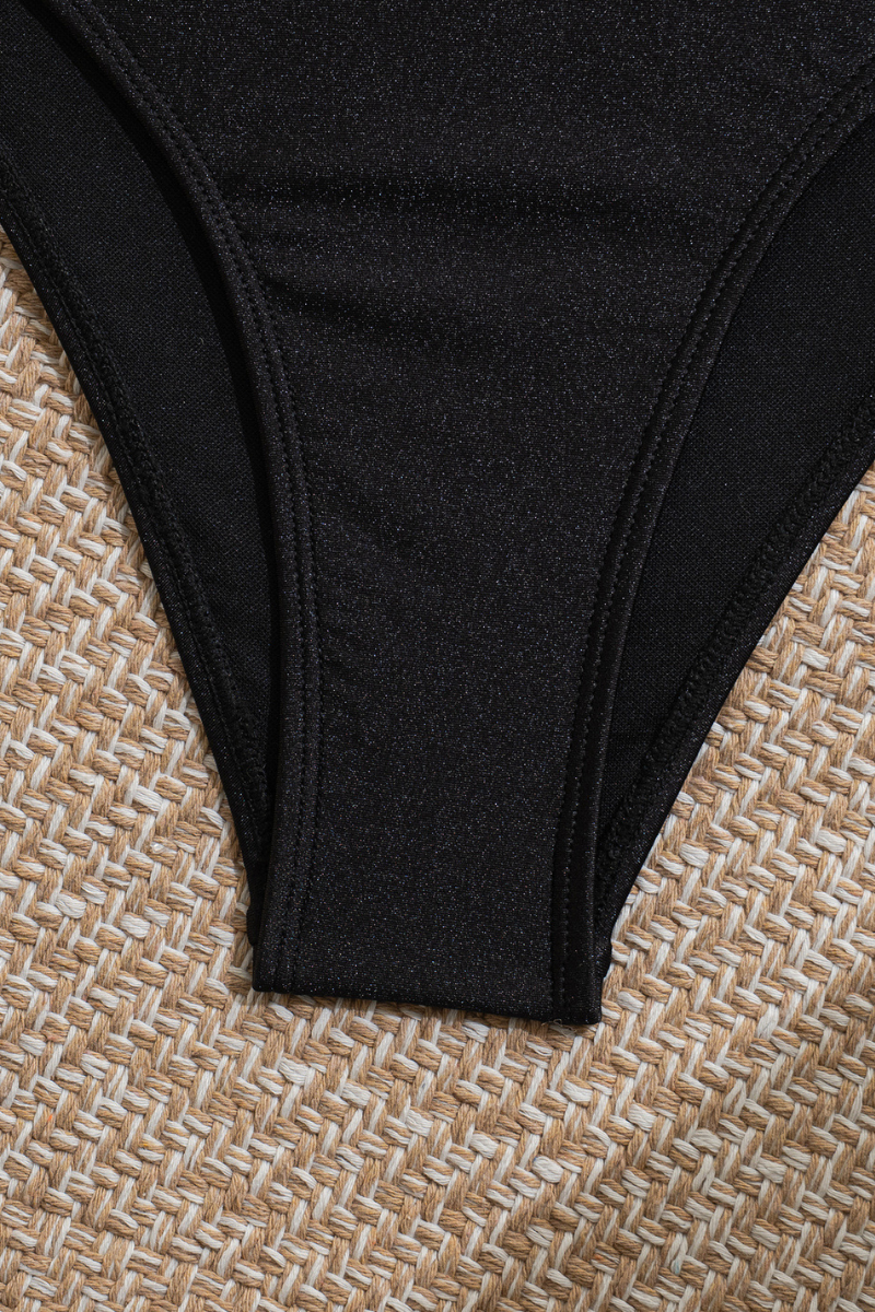 Women's Halterneck V-neck Backless Cutout Solid Swimsuit