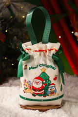Christmas Canvas Gift Bag For Xmas Eve Apple Candy Wrapping