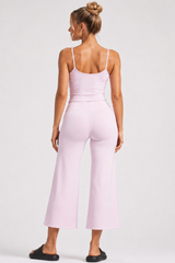 Women'sThin Strap Tank Top And Wide-Leg Capri Pants Sets