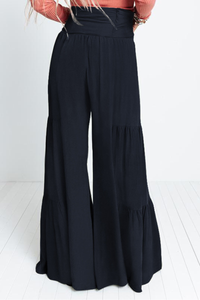 Women's vintage layered wide-leg pants