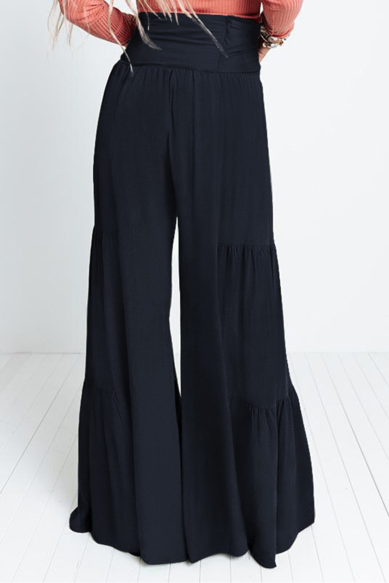 Women's vintage layered wide-leg pants