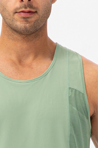 Men's Breathable Sleeveless Mesh Panel Athletic Tank Top