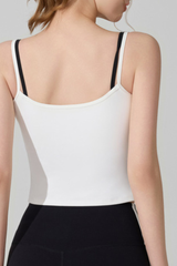 Women's Color‑Contrast Faux Two‑Piece Sports Cami Top
