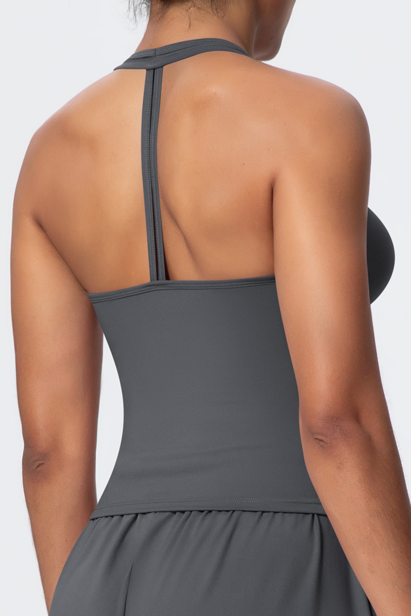 Women’s V-Neck Halter Open-Back Sports Tank