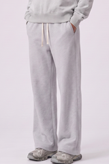 Unisex Fall Drawstring Side Pocket Wide Leg Sweatpants