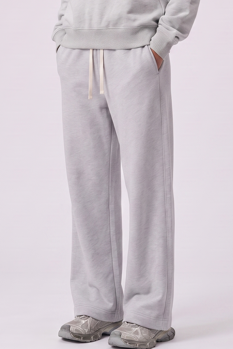 Unisex Fall Drawstring Side Pocket Wide Leg Sweatpants
