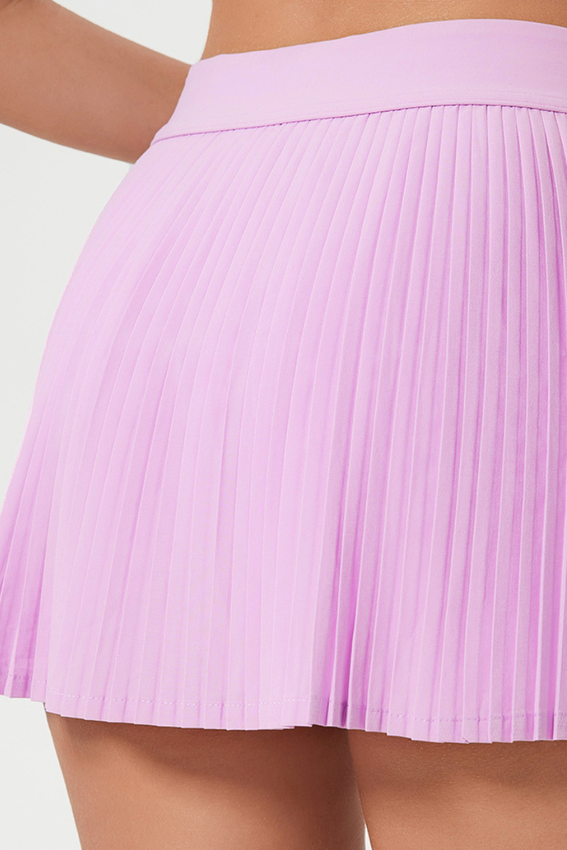 Women's Polo V Bra - Cut-Out Back Pleated Skirt Set