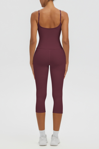Women's Athletic Tank Top & High Waist Capri Leggings Set
