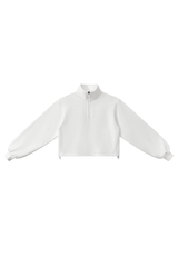 Women's Half Zip Stand Collar Cropped Drawstring Sweatshirt