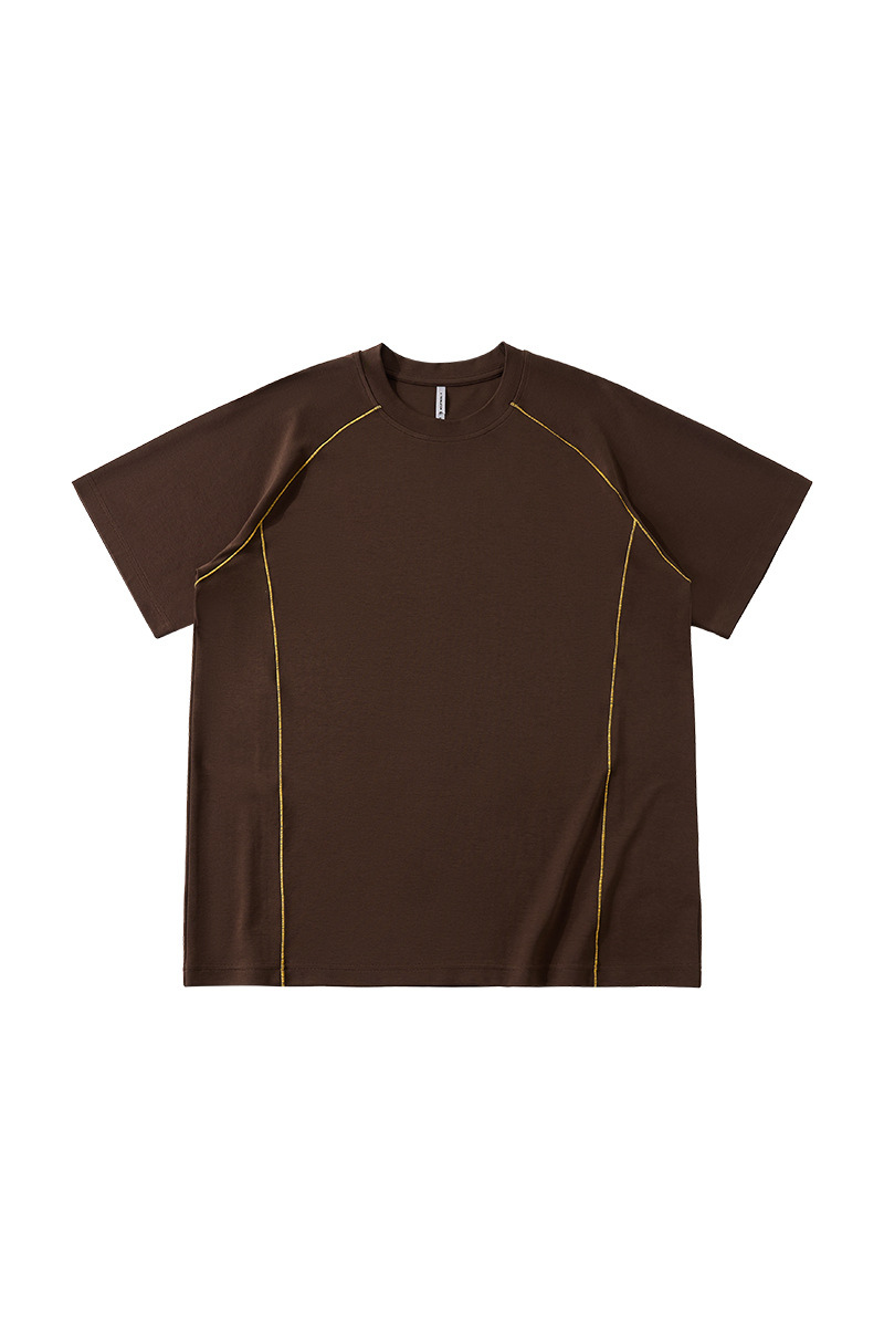 Unisex Sporty Contrast-Stitch Raglan Short-Sleeve T-Shirt