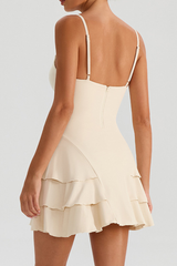 Women's V-Neck Tiered Ruffle Tennis Dress With Inner Shorts