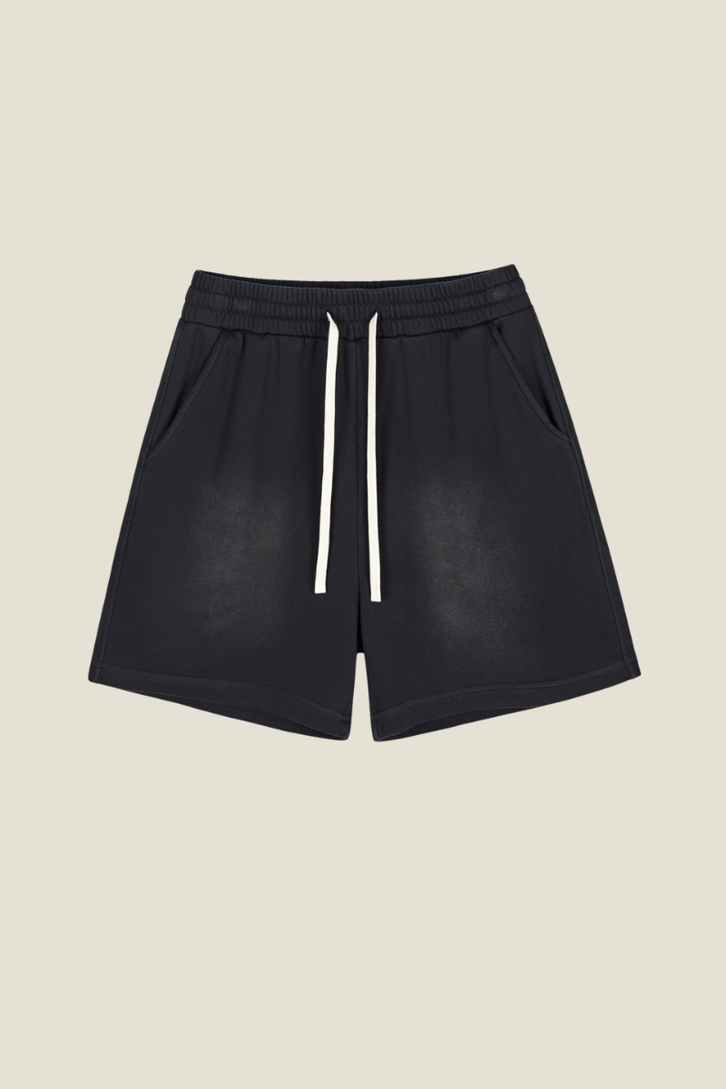 Unisex Washed Gradient Shorts - Side Pocket Straight Drawstring