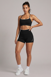 Women's Y-Back Bra & High Waist Bike Shorts Workout Sets
