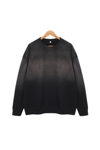 Unisex Fall Vintage Gradient Drop Shoulder Pullover