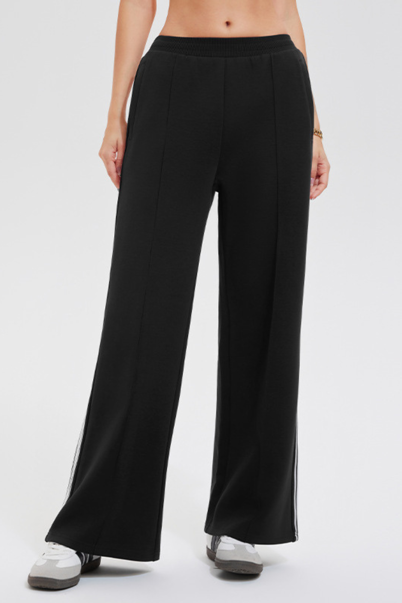 Women's Athletic Color-Blocked Straight-Leg Pants