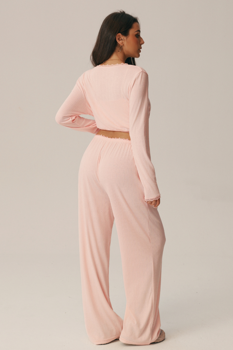 Women's 3 Piece Set: Bra & Long Sleeve Top & Casual Pants