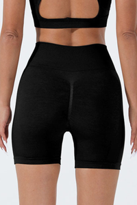 Women's Sports Pleated Buttocks Lift  Seamless Shorts