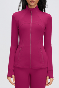 Women's Fall Stand Collar Slim Fit Breathable Sports Jacket