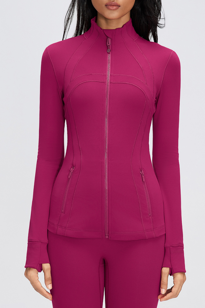 Women's Fall Stand Collar Slim Fit Breathable Sports Jacket