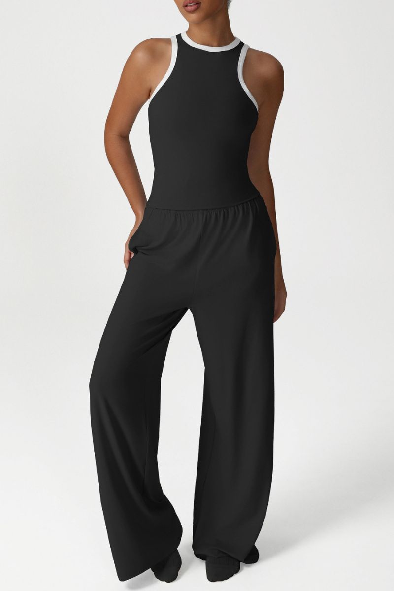 Sleeveless Trim Transport Top + Drawstring Sweatpants 2-Piece Set