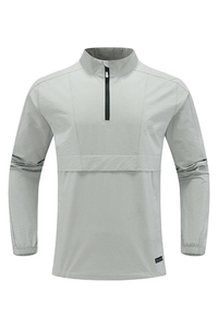 Men's Color Block Half Zip Mock Neck Outdoor Pullover Jacket