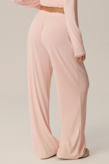 Women's Lace Trim Waistband Ballet Draped Casual Pants