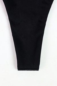 Women's Leopard Bandeau High Waist Bikini Set - Black White